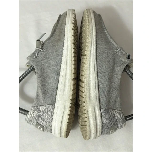 Hey Dude Shoes Womens 8 Wendy Stretch Knit Casual Moc Sneakers Glacier Gray Gym - Picture 7 of 16